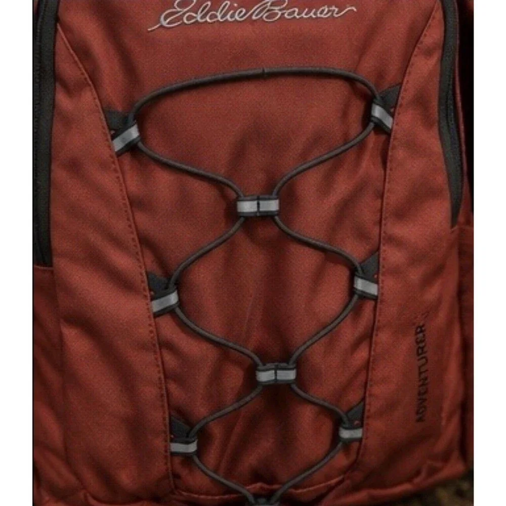 Eddie Bauer Adventurer Backpack Burgundy Hiking Travel Laptop School Daypack